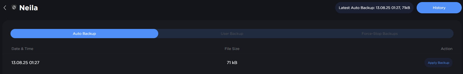 backup